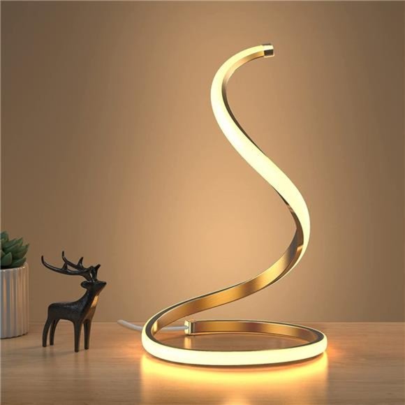 Spiral LED Table Lamp,Modern 3 Colors Dimmable Desk Lampwith Minimalist Lighting - Picture 1 of 5
